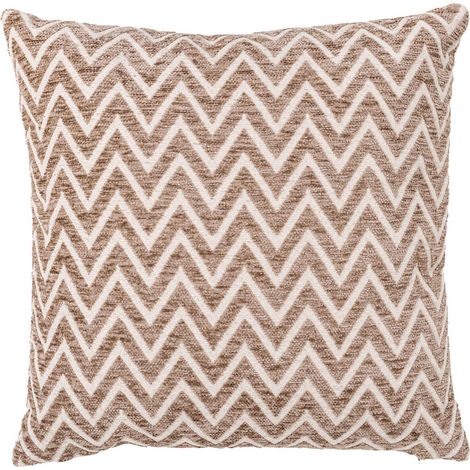 Coussin beige à motif chevron - sable à chevrons (1/4)