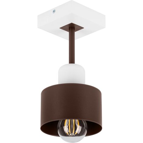 Lámpara de techo blanca de madera y metal de estilo escandinavo, 1xE27, iluminación LED moderna para salón, cocina, dormitorio, habitación infantil, loft. (1/5)