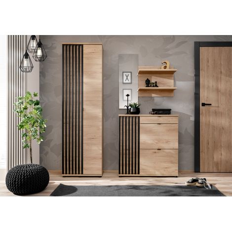 Ensemble de meuble d'entrée "Pedro III" - Beige - L 160 x H 202 x P 35 cm - Livraison gratuite (1/5)