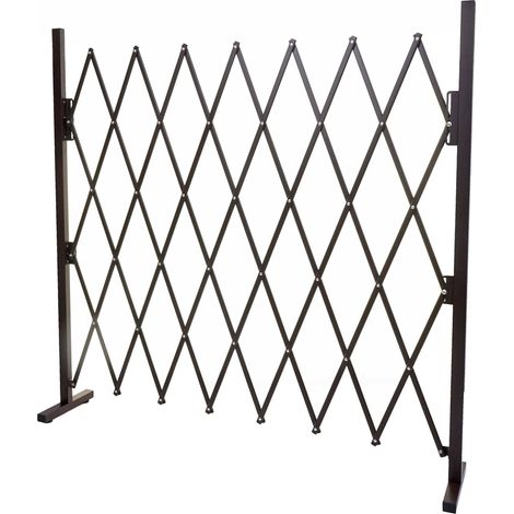 Absperrgitter HHG-930, Scherengitter Rankhilfe Tierschutzgitter ausziehbar, Alu braun Höhe 153cm, Breite 28-200cm (1/5)