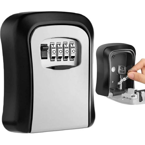Boîte à clés extérieure, boîte à clés murale à combinaison à 4 chiffres pour cacher les clés intérieures et extérieures, peut stocker les clés de la maison et les cartes de chambre
