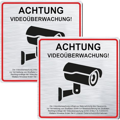 Filiyano-Panneau de vidéosurveillance haute visibilité, sécurité renforcée des biens, laminé, résistant aux UV, pour une utilisation intérieure et (1/5)