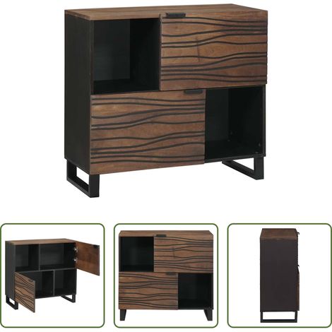 Rangement pratique - Buffet Marron 80 x 33 x 75 cm bois de manguier massif (1/5)