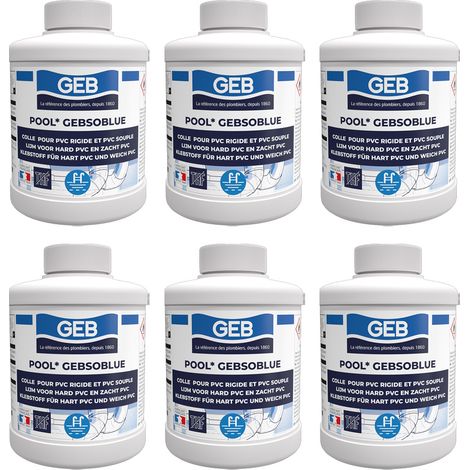Lot de 6 Colles spéciales piscine GEBSOBLUE - Collage 1h - 250 ml - GEB (1/2)