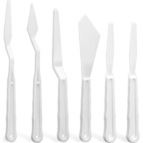 6-teiliges Set aus Palettenmesser und Schabern, dünnes und flexibles Künstlermesserset, speziell für die Aquarellmalerei entwickelt. (1/4)
