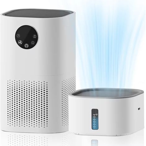 Purificateur d'Air avec Humidificateur Chloreur pour Allergies Domestiques et Poils d'Animaux, struction eurs dans la Chambre, Filtre H13 True HEPA, 2 en 1- AP-T2