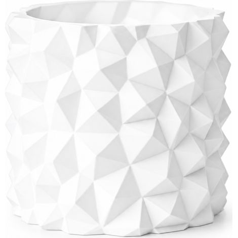 Vaso da fiori moderno bianco per piante, effetto pietra, minimalista
