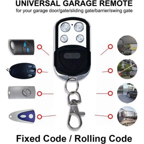 Télécommande Universelle 433 MHz - Copie Code Fixe - Pour Porte Garage Portail Barrière - 4 Boutons - 1 Pièce (1/5)