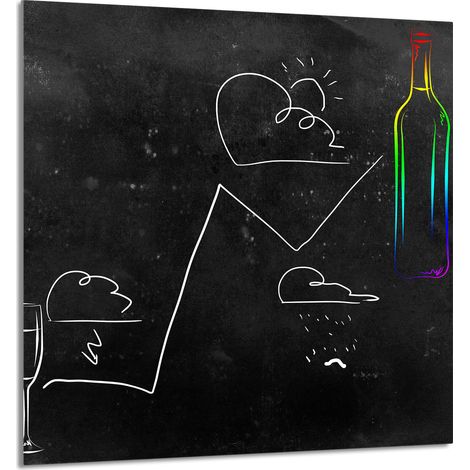 Panneau de verre pour cuisine 60x65 Noir (1/5)