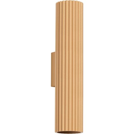 Applique murale aluminium GU10 H : 30 cm en or 2 flammes oblongues Moderne