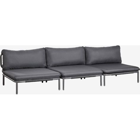 Canapé de jardin modulable 3 pièces Roubly SKLUM Gris Graphite (1/5)