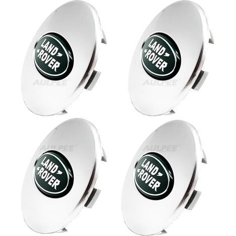 Enjoliveur de moyeu avec logo central 62 mm en ABS compatible avec les accessoires Land Rover (LR vert chromé) (1/4)