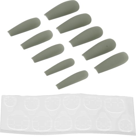 Ongles artificiels extra-longs brillants en forme de cercueil, décorations manucure pour femmes, faux ongles autocollants (1/5)