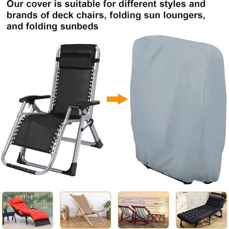 Housse chaises pliantes,Housse de protection chaises de jardin,coupe vent anti UV pour transats,chaise pliante,chaise conférence,transat,salon de jardin pliant,bache,avec sac de rangement GROOFOO (lot (1/4)