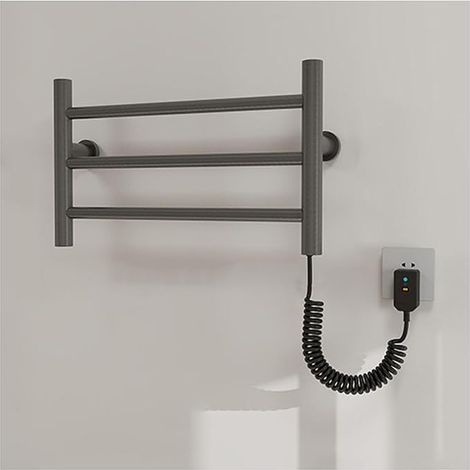 Chauffe-serviettes électrique pour salle de bain 35 W, sèche-serviettes mural en acier inoxydable - Petit radiateur à température constante enfichable (1/3)