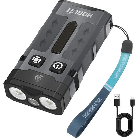 Lampe torche UV LED EDC de type porte-clés, lampe de travail magnétique, lampe à pince pour chapeau, lampe de poche pour le camping (1/5)