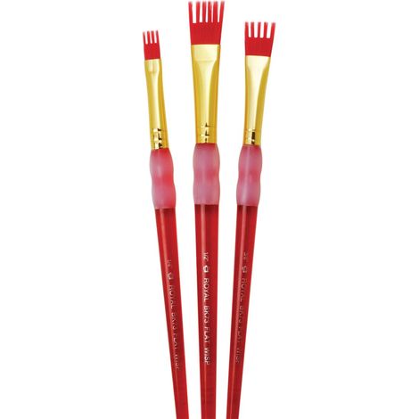 Brosse grands enfants Choix Plat Doré Taklon Cheveux Plastique Acrylique Wisp Lot de pinceaux lot de 3