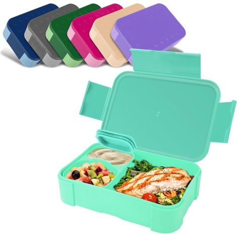 Boîte à Déjeuner Enfant - 1 pièce, Boîte à Déjeuner Enfant 900ml Anti-Fuite - Bleu Lac, Micro-Onde/Lave-Vaisselle Compatible, Pour École/Pique-Nique