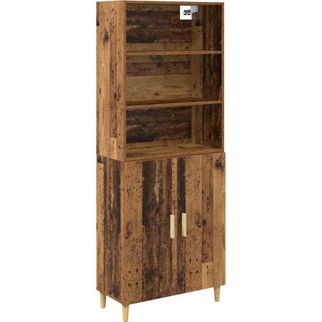 Maison Exclusive - Aparador alto Madera envejecida 69,5 x 32,5 x