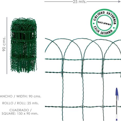 SATURNIA - Rete elettrosaldata plastificata Altezza residenza 90 cm. Rotolo da 25 metri