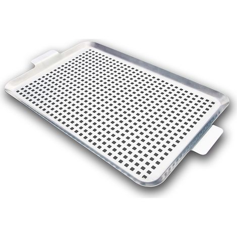Grille-pain en acier inoxydable antiadhésif avec poignées, compatible lave-vaisselle, idéal pour le barbecue (poissons, légumes, viande, fruits de mer), un cadeau parfait pour les amateurs de grillade (1/2)