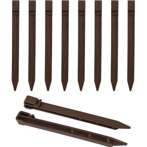 20 picchetti di ancoraggio a terra in plastica da 24 cm - Picchetti di ancoraggio a terra - Picchetti di ancoraggio da giardino - Picchetti di fissaggio per bordure da giardino, patio, tende (1/4)