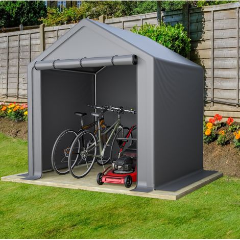 Ricovero per biciclette 190 x 170 x 200 cm in acciaio zincato, grigio DESVIAE (1/5)