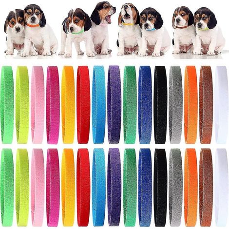 Filiyano-45 colliers pour chiots, idéaux pour l'éducation et l'identification des nouveau-nés. Disponibles en 3 tailles ajustables et en tissu doux. (1/5)