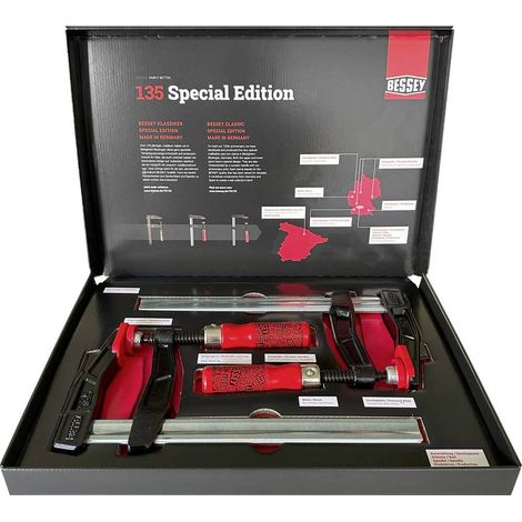 Bessey – Serre-joint TGA25SET135 – Envergure max. 250 mm – Empattement 120 mm – Édition spéciale limitée pour bois dur