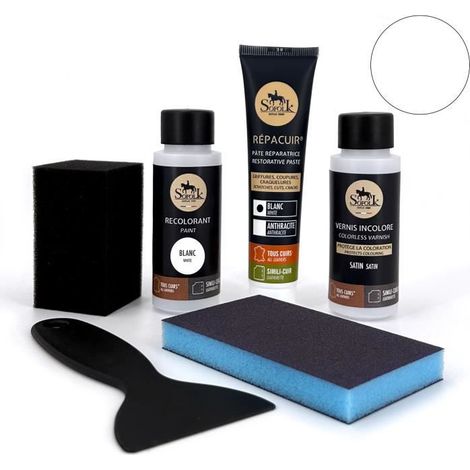 Kit de Renovación de Cuero (BLANCO) - SOFOLK - Para Volante, asiento de Auto, Silla, tapicería, Zapato (1/4)