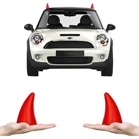 Autocollants 3D - PZCC - Corne du diable - Rouge - Décoration extérieure - Accessoires voiture (1/3)