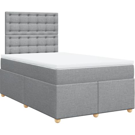 Maison Exclusive - Boxspringbett mit Matratze Hellgrau 120x200 cm (1/5)