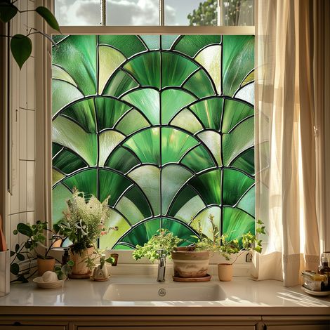 Film de confidentialité coloré pour vitres, 50×50cm, pour la décoration de fenêtres en verre, film à adsorption électrostatique. (1/4)