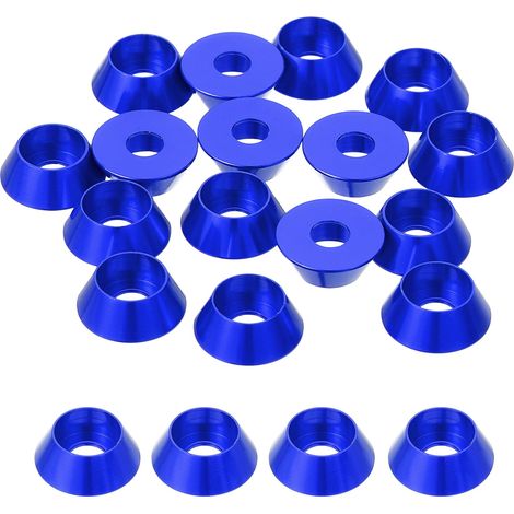 20 Pièces Rondelles à Tête Fraisée, Rondelles de Tasse M4 x 12 mm, Rondelle Fraisée, Rondelle Boulon En Aluminium Pour vis à tête, tige filetée, Accessoires Mécaniques, Bleu foncé (1/5)