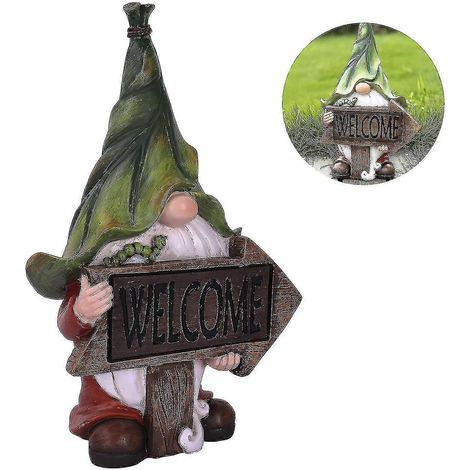 Figurine de jardin en résine 2023-muse - Gnome Tomte de Noël à longue barbe portant des cerceaux de hula-hoop et des lumières LED - Décoration festive extérieure pour terrasse ou jardin. (1/5)