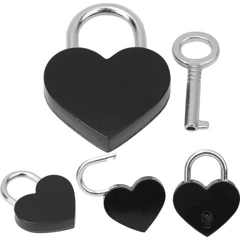 2 Cadenas Cœur Métalliques Colorés avec Clés - 30x39mm - Fournitures Créatives Maison (1/4)