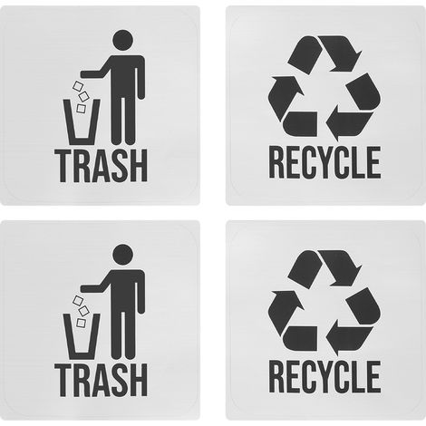Autocollants de recyclage et de déchets, intérieur et extérieur, cuisine, bureau, Organization, poubelle, étiquettes de corbeille (1/5)
