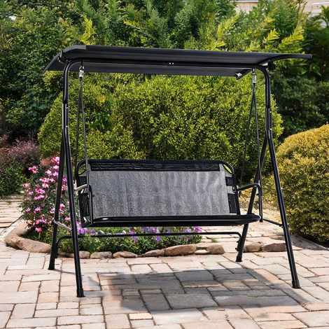 Hamac nero en metallo Poliestere Texteline 172 x 110 x 155 cm (1/5)