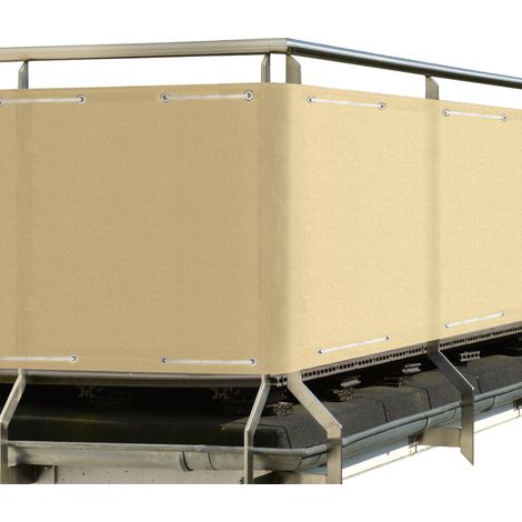 Sol Royal – Brise-vue balcon opaque 90x500 cm – Tissu tricoté 100% HDPE – Résistant aux intempéries et aux UV – Protection 90% contre les rayons UV