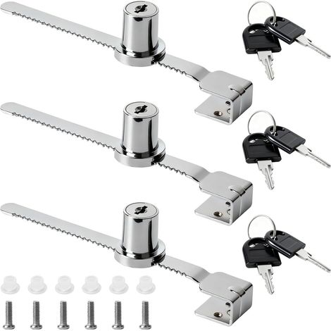 3 Pcs Verrous pour Vivarium à Reptiles, Verrou Porte Coulissante, Verrou Placard Serrure Casier pour vitrines de terrariums armoires d'exposition en verre, avec clés (1/5)