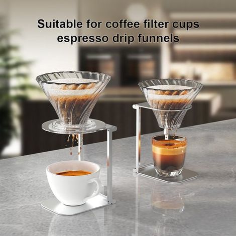 Accesorios metálicos portátiles para cafeteras, Accesorios ligeros para cafeteras de exterior, Soporte plateado para cafetera (1/5)