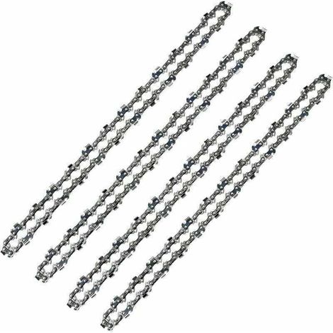 Chaîne de tronçonneuse 52 maillons 3/8″ LP 0,50″ (1,3 mm) faible rebond – Lot de 4 – Compatible avec guide-chaîne 14″ (35 cm)