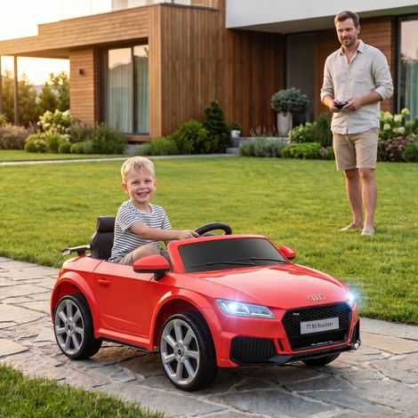 Voiture Électrique pour Enfants de 3+ Ans Audi TT Électrique 12V avec Vitesse 3 km/h Télécommande 102x60x44 cm Rouge (1/5)