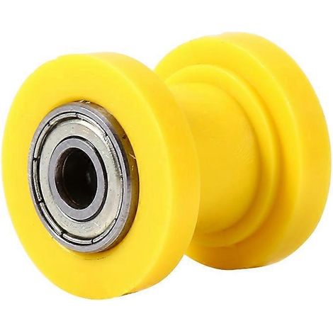 Galet guide de tendeur de chaîne de 10 mm pour motos tout-terrain et pit bikes, jaune