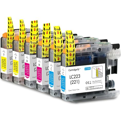 Cartouches d'encre Compatible avec Brother LC223 XL LC223XL LC221 Couleur, pour MFC-J4420DW J4620DW J4625DW J480DW J5320DW J5620DW J5720DW J680DW J880DW DCP-J4120DW J562DW (1/5)