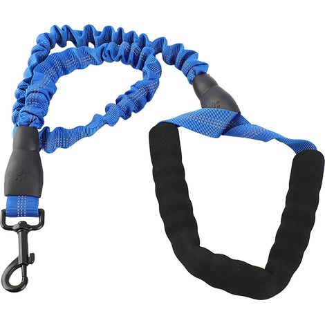Strapazierfähige, 1 m lange elastische Hundeleine mit komfortablem Griff, zum Spazierengehen und Trainieren (blau) (1/5)