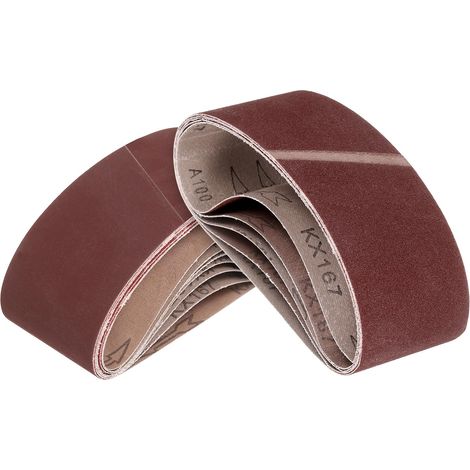 10 pcs Courroie De Ponçage, 3 x 18 Pouces 40/60/100/180/320 Grains Oxyde D'aluminium Abrasif Papier De Verre Adapté pour Ponceuse À Bande Meulage Métal Rouille Soudure (1/5)