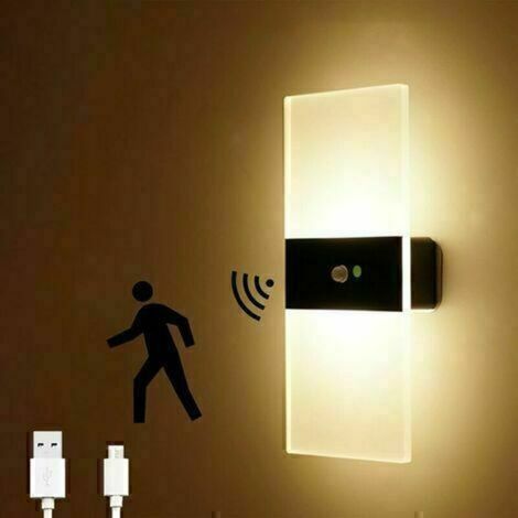 LED Sensor Wall Light, USB Rechargeable, Wireless Magnetic Stair Wall Lamp, Auto On/Off (1/5)