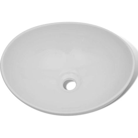 Teenpull – Keramik Waschbecken 40 x 33 cm Oval Weiß (1/5)