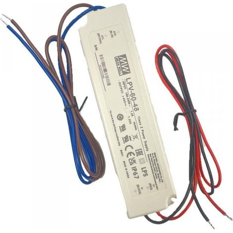 MW MEAN WELL LPV-60-48 Alimentatore Trasformatore CV 60W 48V 1,25A Impermeabile IP67 Input 220V e 110V